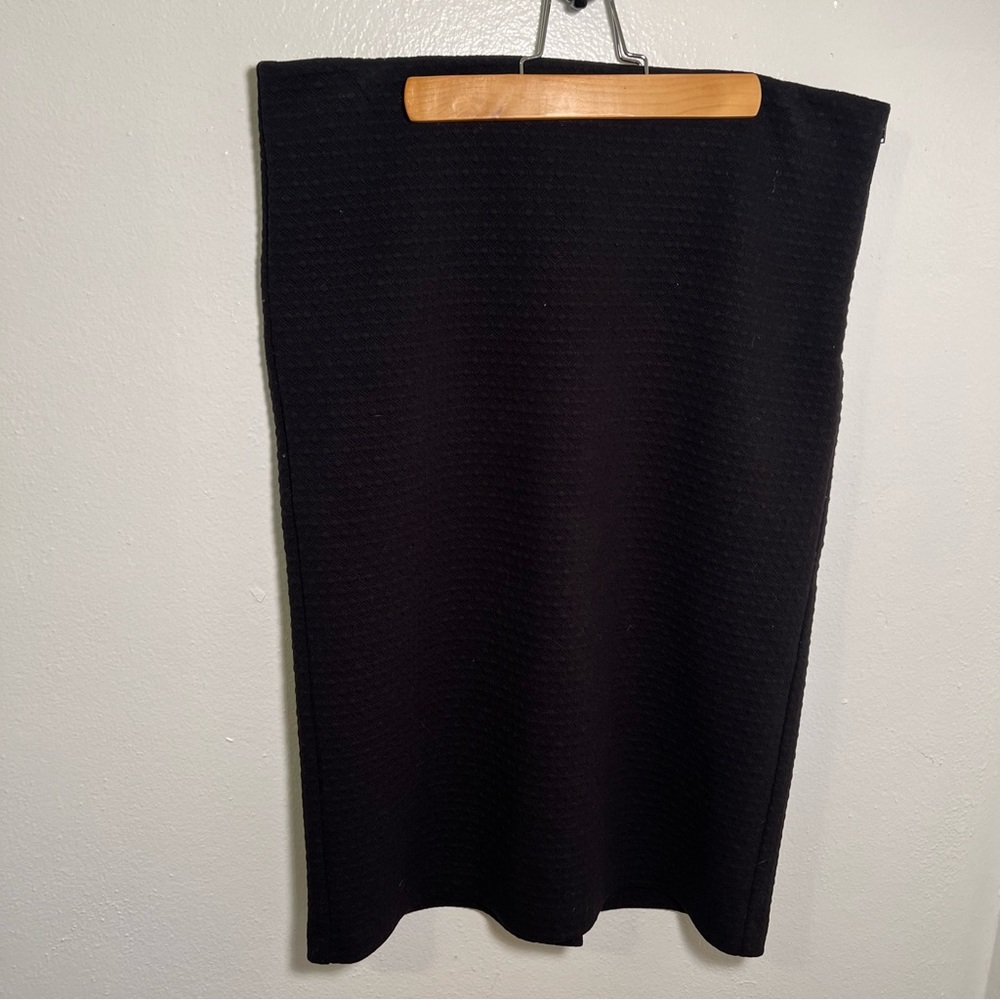 Loft Midi Pencil Skirt Textured Black - Picture 2 of 10